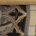 architectural decorations on a black and gold silk twilly