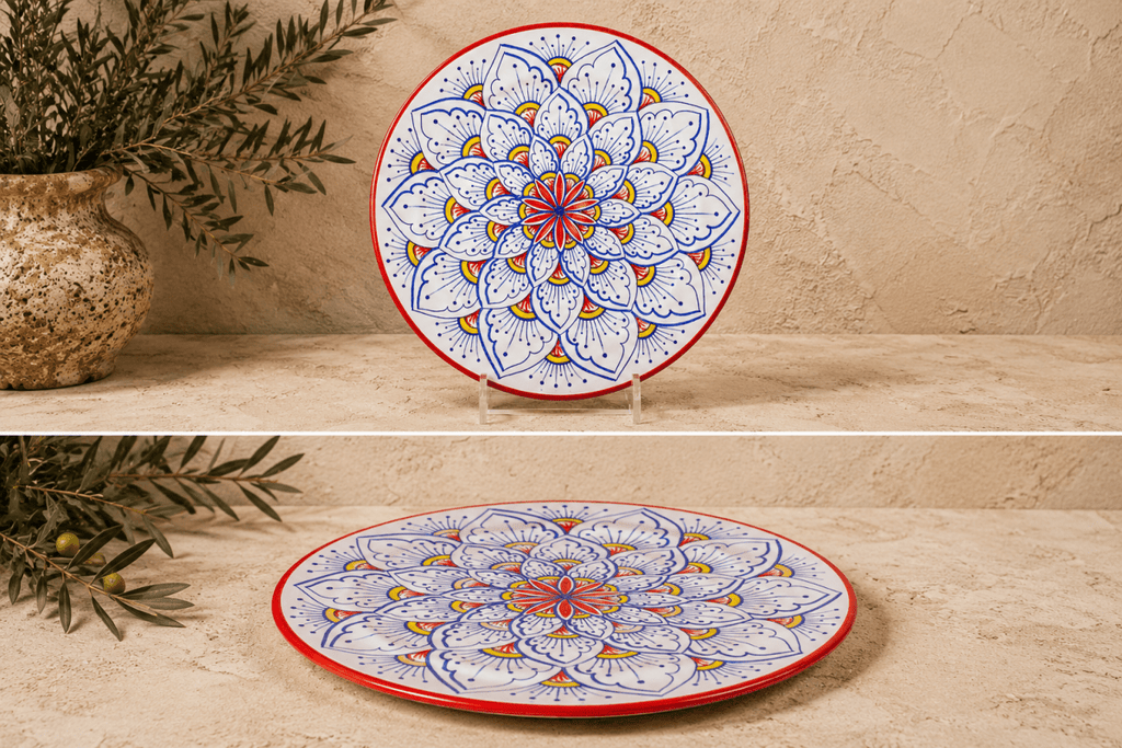 Intreccio Red Charger Plate | Hand-Painted Italian Charger Plate from Deruta